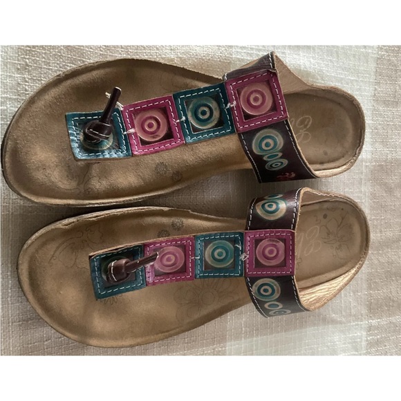 Low Wedge Elite Sandles leather 9 - Picture 2 of 4